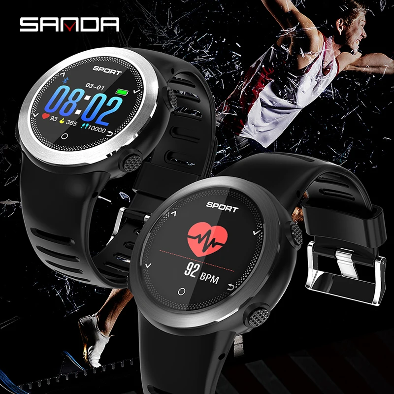 SANDA спортивные Смарт-часы для мужчин IP68 водонепроницаемый монитор сердечного