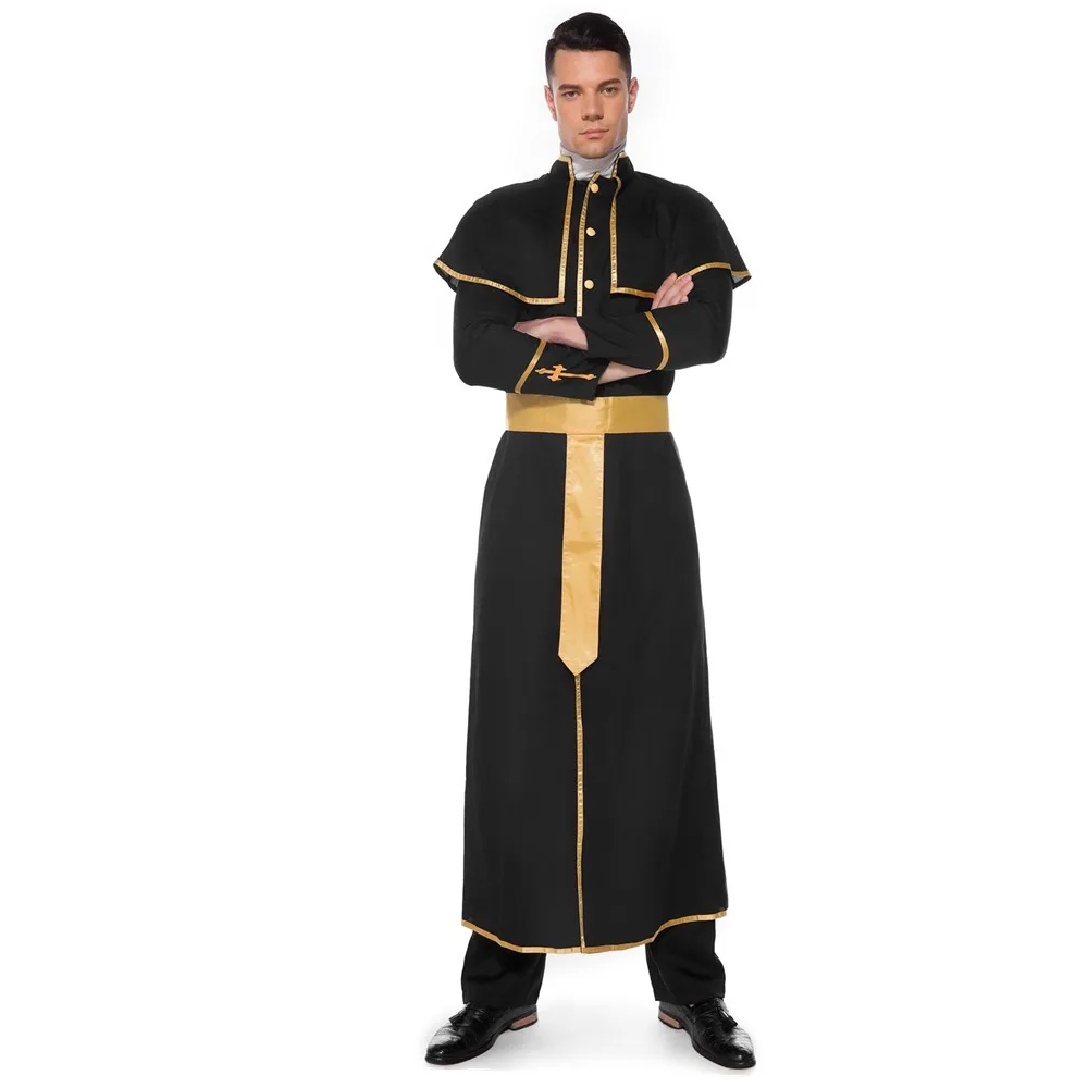 Halloween Man Medieval Maria Priest Cosplay Costume Men God Father Missionary Party Nun Fancy Dress | Тематическая одежда и