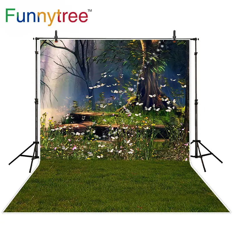 Фон Funnytree для фотосъемки Весенняя Сказка бабочка дерево сад фон Фотофон фотозона