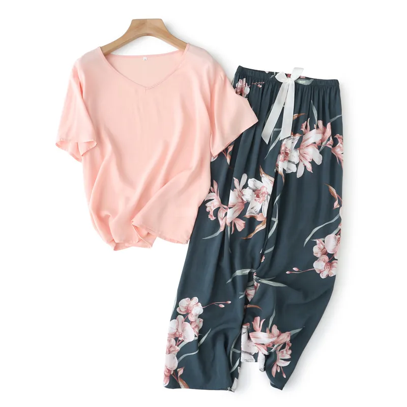 Breathable S Short Sleeve Mujer Femme Loose Nightwear Suit Female Casual Homewear Set For Women
Breathable S Short Sleeve Mujer Femme Loose Nightwear Suit Female Casual Homewear Set For Women