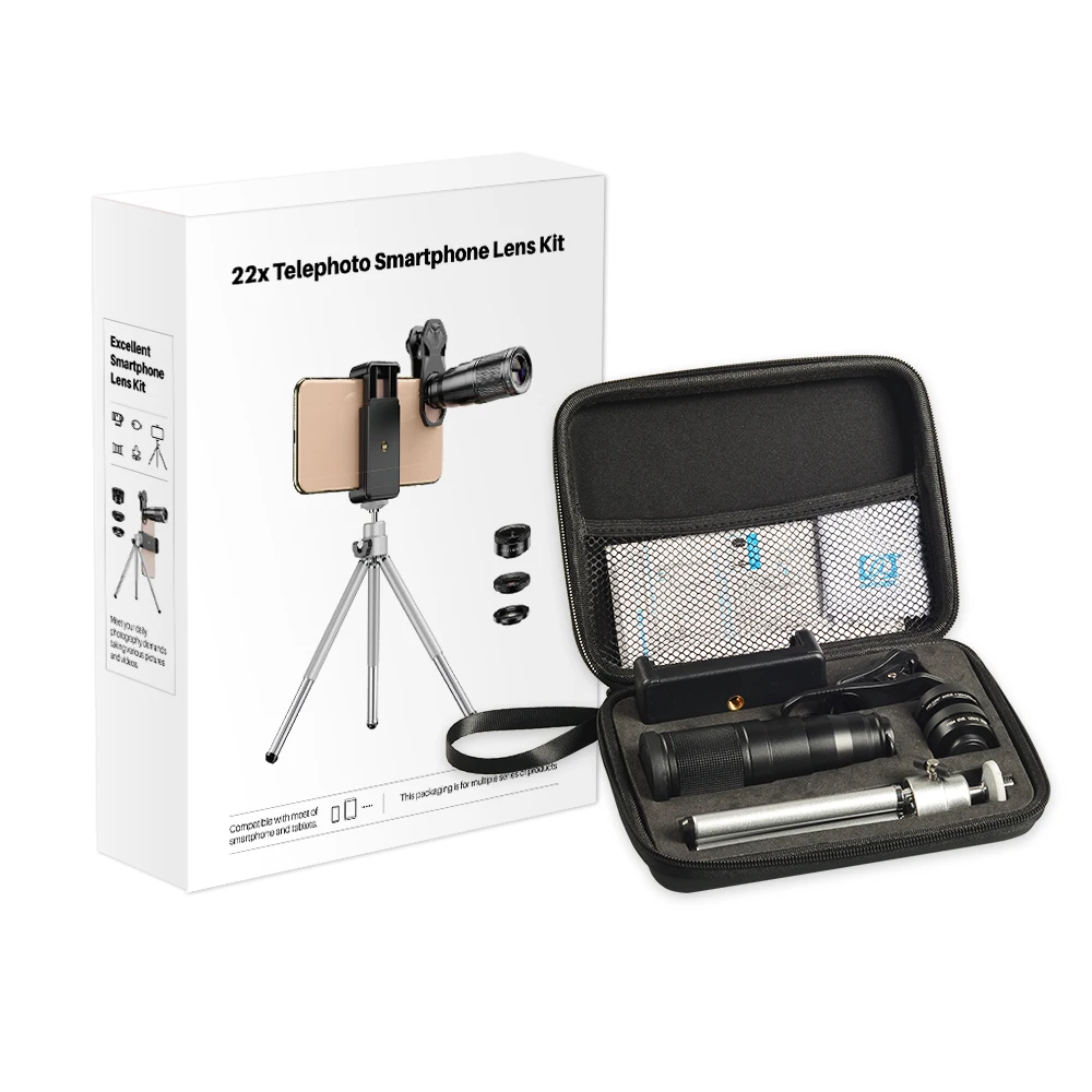 TOKOHANSUN Optic HD Phone Camera Lens Kit 4in1 Telephoto Zoom Monocular Telescope 22X Lens + Macro Wide Fisheye With Tripod
TOKOHANSUN Optic HD Phone Camera Lens Kit 4in1 Telephoto Zoom Monocular Telescope 22X Lens + Macro Wide Fisheye With Tripod