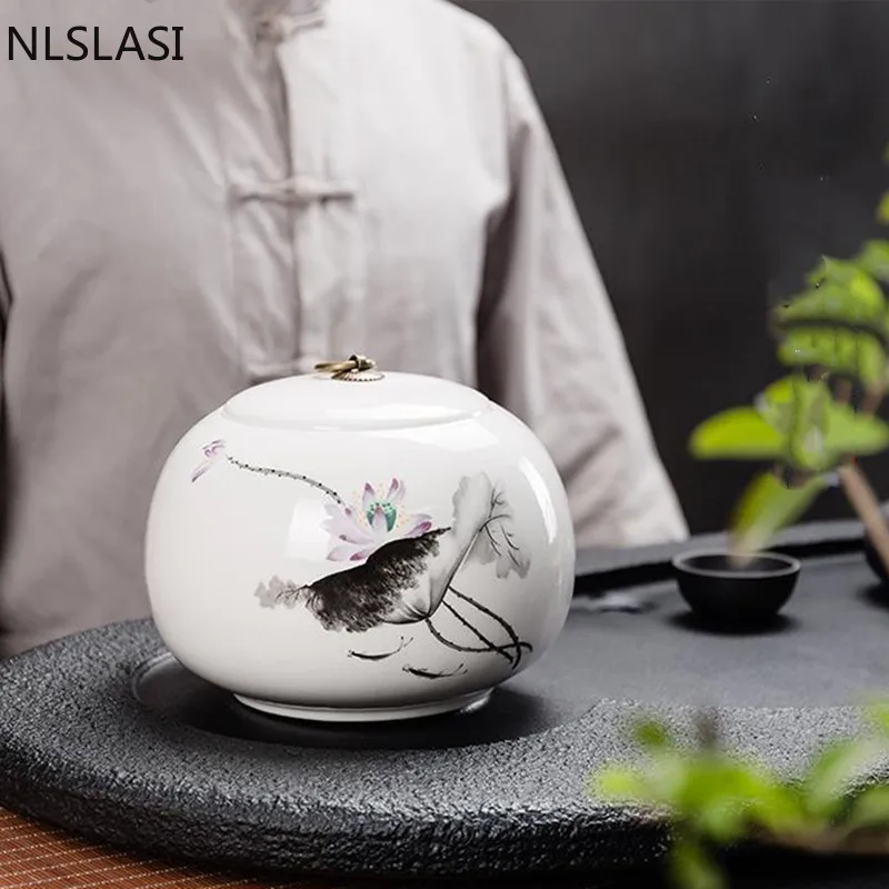 Large capacity Ceramic Tea Caddy Portable Sealed Porcelain storage tank Travel Tea Box Powder Coffee canister candy Containers
Large capacity Ceramic Tea Caddy Portable Sealed Porcelain storage tank Travel Tea Box Powder Coffee canister candy Containers