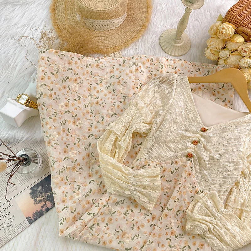 2022 Spring Floral Lace Dress Women Long Sleeve Party Midi Dress Evening Vintage One Piece Dress Korean Fashion Kawaii Clothing
2022 Spring Floral Lace Dress Women Long Sleeve Party Midi Dress Evening Vintage One Piece Dress Korean Fashion Kawaii Clothing
