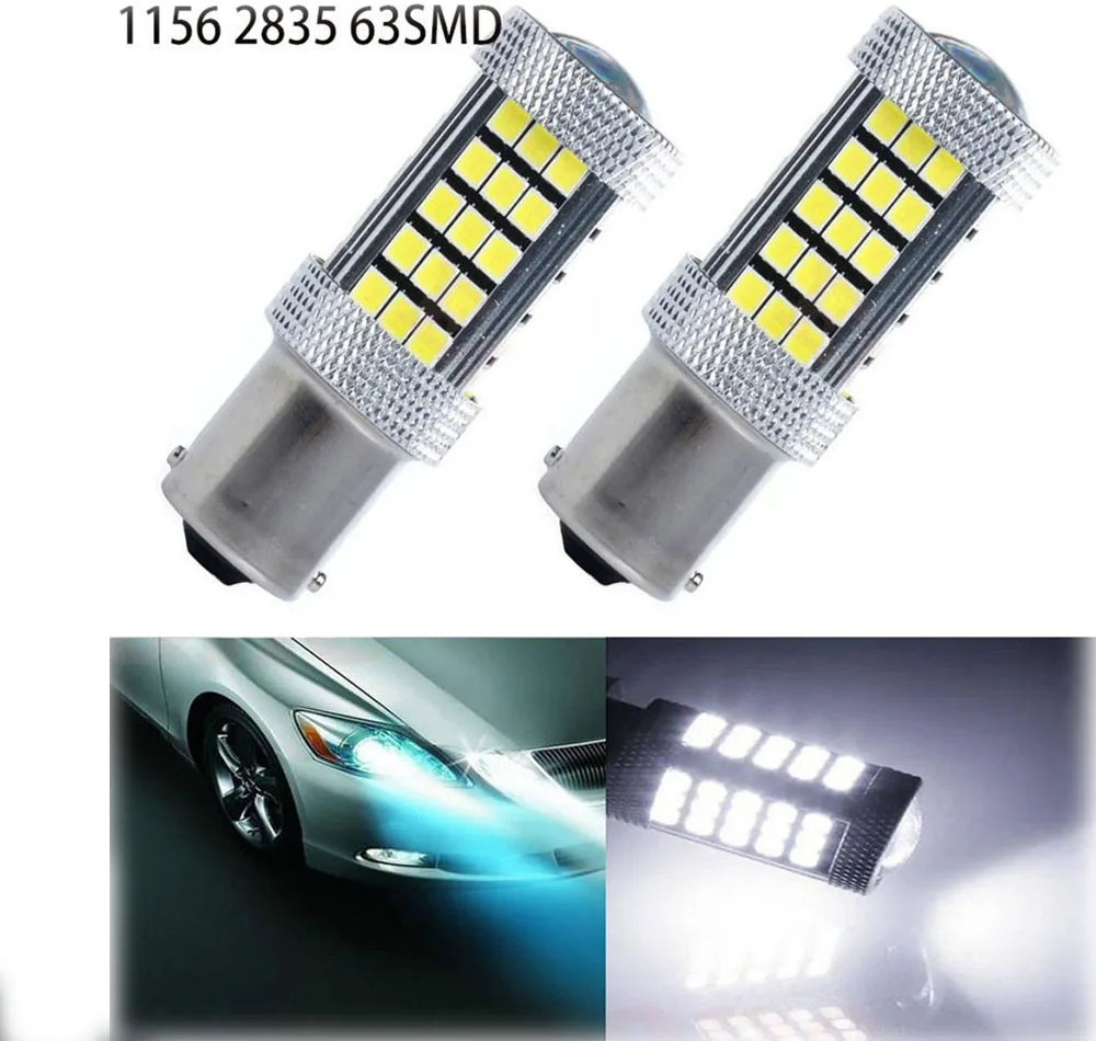 2pcs P21W 1156 1157 T20 25 Car LED Turn Signal Light Bulb Auto Tail Brake Parking Reverse Super Bright Motorcycle Lamp 63SMD
2pcs P21W 1156 1157 T20 25 Car LED Turn Signal Light Bulb Auto Tail Brake Parking Reverse Super Bright Motorcycle Lamp 63SMD