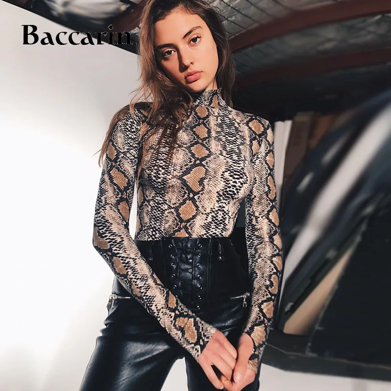 Женский Длинный Облегающий костюм со змеиным принтом, облегающий костюм из змеиной кожи с высоким воротом, Осень-зима 2020 
Женский Длинный Облегающий костюм со змеиным принтом, облегающий костюм из змеиной кожи с высоким воротом, Осень-зима 2020