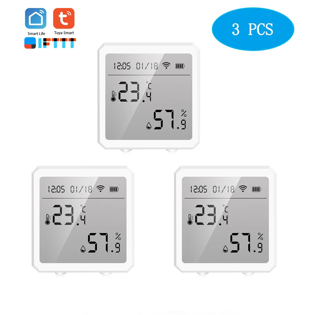 Датчик температуры и влажности Tuya Wi-Fi, комнатный гигрометр, термометр, детектор, дистанционное управление, поддержка Alexa Google Home
Датчик температуры и влажности Tuya Wi-Fi, комнатный гигрометр, термометр, детектор, дистанционное управление, поддержка Alexa Google Home