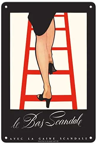 Le Bas Scandale - French Women’s Stockings Advertising Poster by René Gruau c.1952 Metal Tin Sign
Le Bas Scandale - French Women’s Stockings Advertising Poster by René Gruau c.1952 Metal Tin Sign