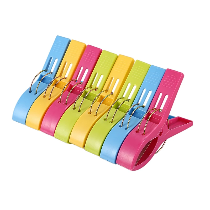 Pack of 8 Large Bright Colour Plastic Beach Towel Pegs Clips for Sunbed, various colours
Pack of 8 Large Bright Colour Plastic Beach Towel Pegs Clips for Sunbed, various colours