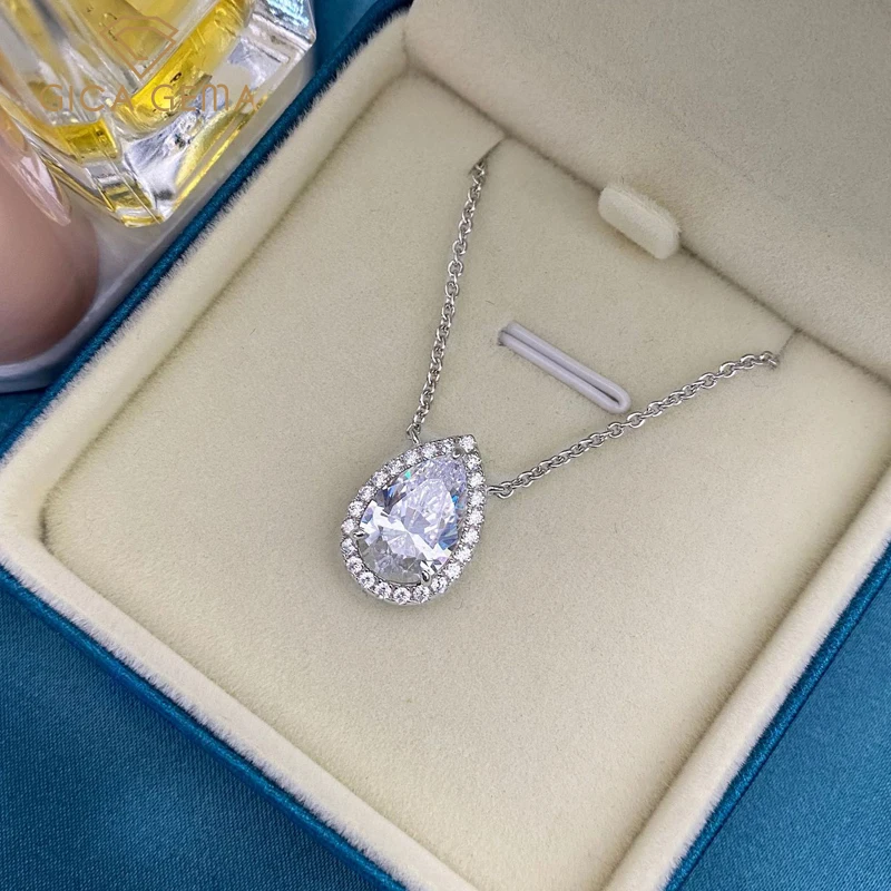 GICA 100% 925 Sterling Silver Sparking High carbon diamond Water drop Pendant Top quality White Gold color Wedding jewelry Gift
GICA 100% 925 Sterling Silver Sparking High carbon diamond Water drop Pendant Top quality White Gold color Wedding jewelry Gift