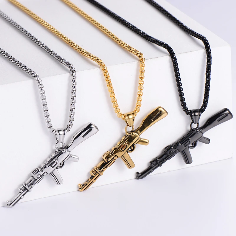 Mens Fashion Mini Machine Gun Pendant Chain Hip Hop Punk Necklace Jewelry
Mens Fashion Mini Machine Gun Pendant Chain Hip Hop Punk Necklace Jewelry