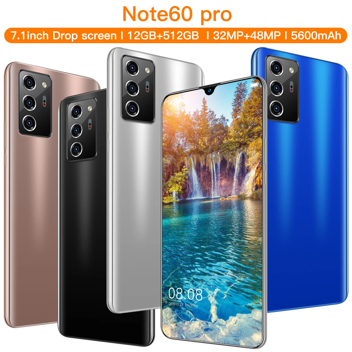 Global Version Note60 pro 7.1-inch Smartphone5G12+512GBnewProduct 32MP+48MP5600mAh FaceFingerprint unlock Dual Card Dual Standby
Global Version Note60 pro 7.1-inch Smartphone5G12+512GBnewProduct 32MP+48MP5600mAh FaceFingerprint unlock Dual Card Dual Standby