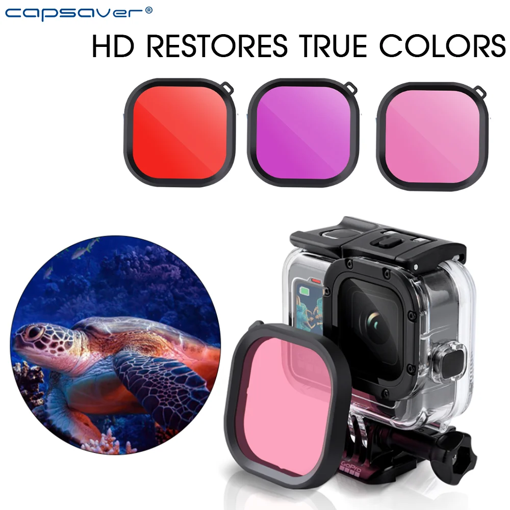 capsaver Camera Filter Color correction Filter Waterproof Portable Diving Filter Lens Underwater for Gopro9 Hero9 Diving Shell
capsaver Camera Filter Color correction Filter Waterproof Portable Diving Filter Lens Underwater for Gopro9 Hero9 Diving Shell