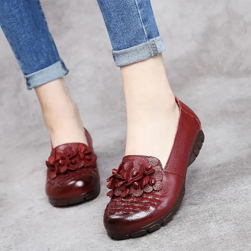 Spring Women Wedges Shallow Shoes Cow Leather Lady Low Heel Slip-on Shoes 2020 Autumn Female Comfortable Soft Sole Casual Shoe
Spring Women Wedges Shallow Shoes Cow Leather Lady Low Heel Slip-on Shoes 2020 Autumn Female Comfortable Soft Sole Casual Shoe