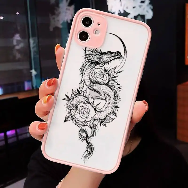 Dragon God Pattern Phone Case For iPhone 12 11 Mini Pro XR XS Max 7 8 Plus X Matte transparent Pink Back Cover
Dragon God Pattern Phone Case For iPhone 12 11 Mini Pro XR XS Max 7 8 Plus X Matte transparent Pink Back Cover