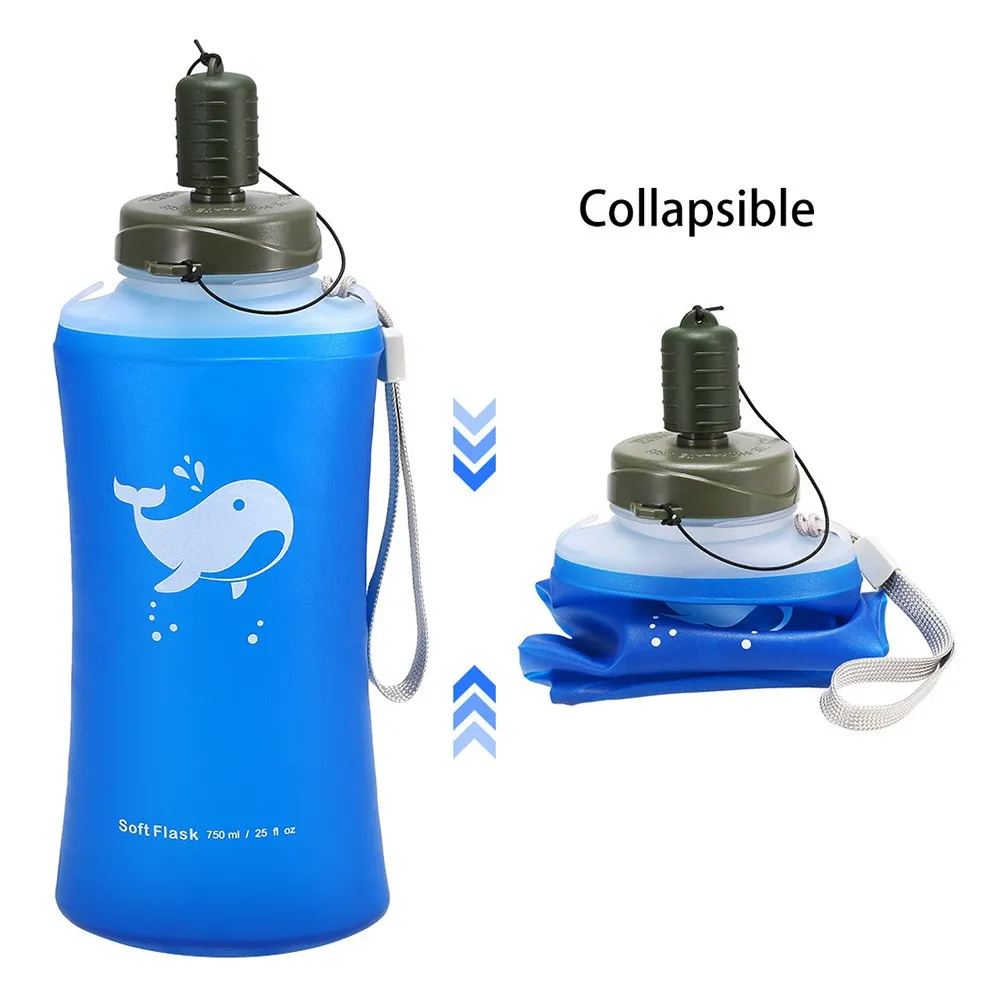 750ml Folding TPU Soft Water Bottle Foldable Soft Flasks Outdoor Large Capacity Portable Water Bag For Cycling Hiking Camping
750ml Folding TPU Soft Water Bottle Foldable Soft Flasks Outdoor Large Capacity Portable Water Bag For Cycling Hiking Camping