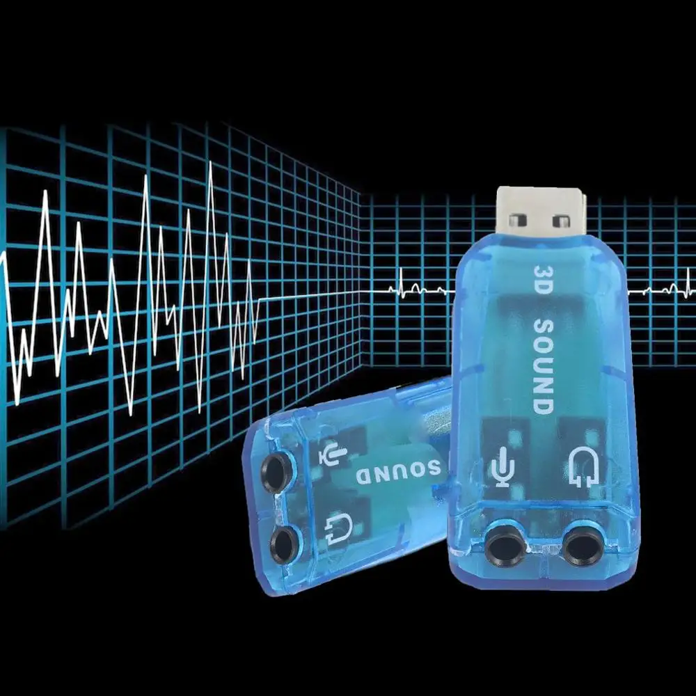 Портативная компактная 3D аудиокарта USB 1 Адаптер для микрофона/динамика 7 CH