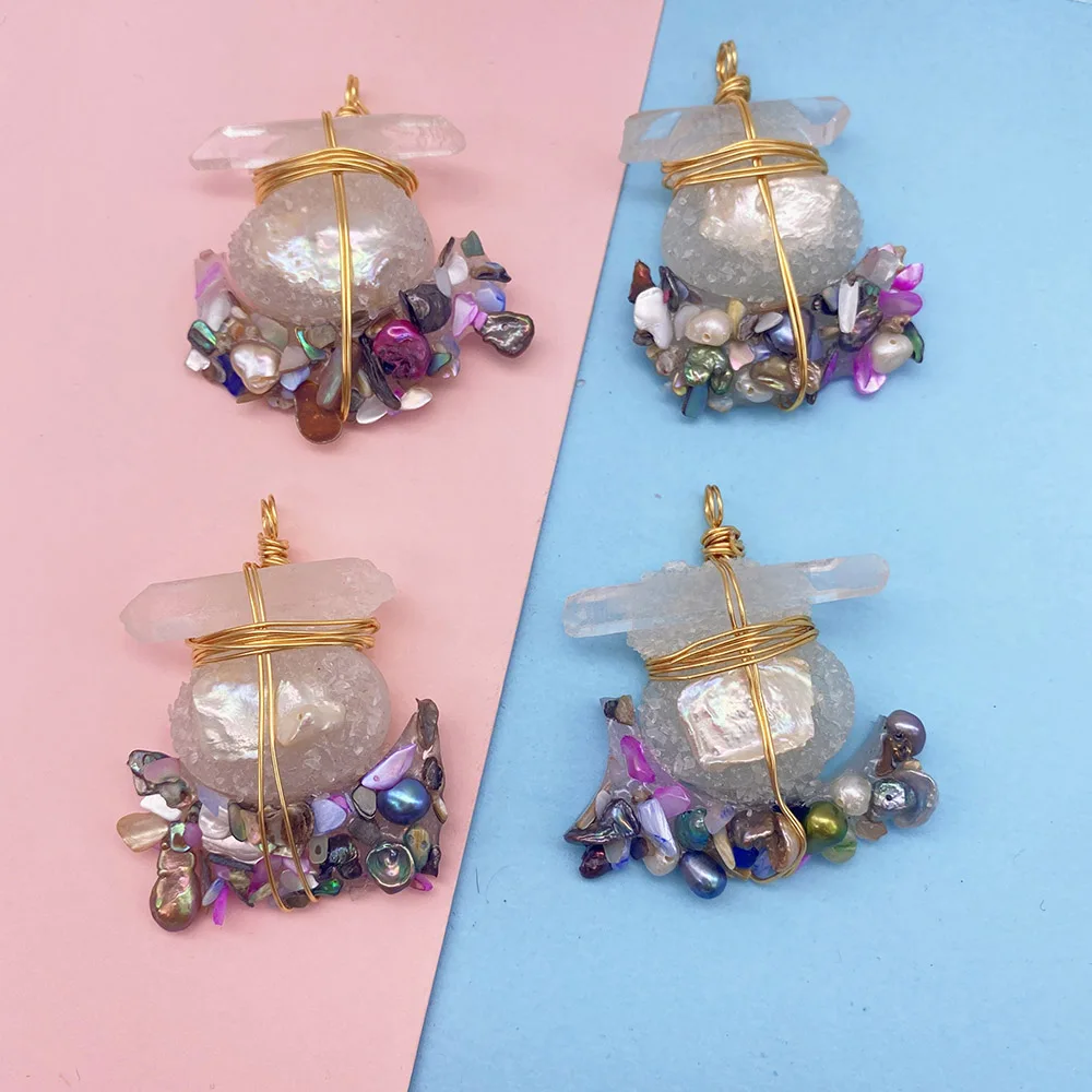Baroque Natural Freshwater Pearl Pendant Crystal Inlay Pendants DIY Necklace Jewelry Making Accessories Irregular Design Charm
Baroque Natural Freshwater Pearl Pendant Crystal Inlay Pendants DIY Necklace Jewelry Making Accessories Irregular Design Charm