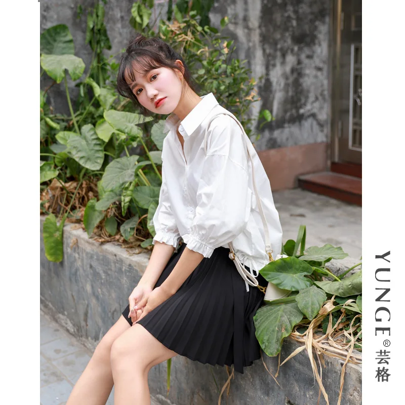 White shirt women's design niche 2021 summer Korean loose and fashionable Capri sleeve drawstring top
White shirt women's design niche 2021 summer Korean loose and fashionable Capri sleeve drawstring top