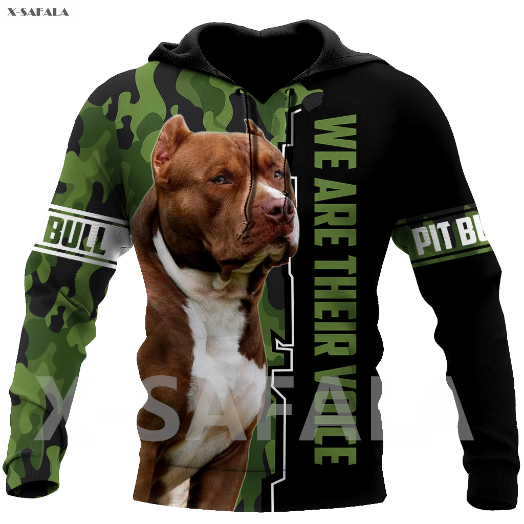 

We Are Their Voice Pit Bull 3D Over Printed Hoodie Man Women G36 Pullover Tracksuit Outwear Zipper Sweatshirt Casual Harajuku