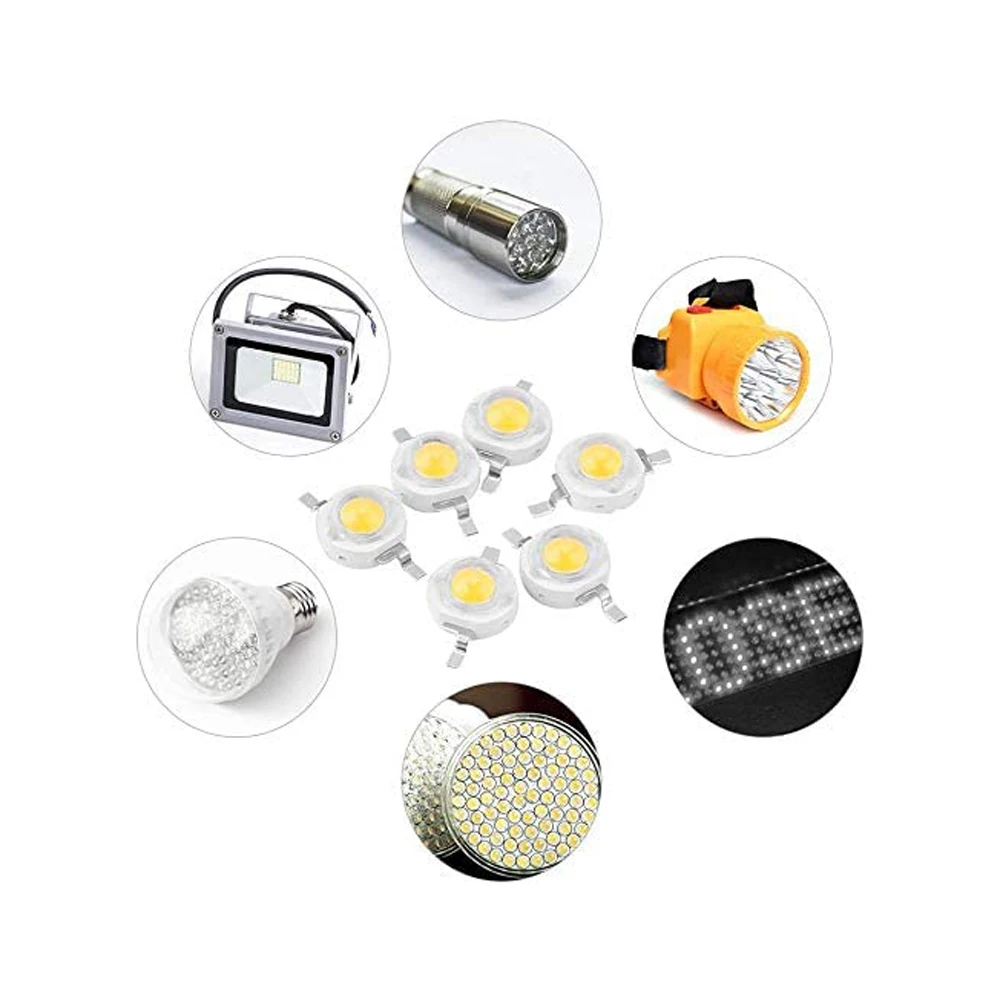 100pcs LED Source Lamps Bead Warm White 1W 3W High Lights Chips for Flashlight Bulb Spotlight Car Electronic Accessories DIY
100pcs LED Source Lamps Bead Warm White 1W 3W High Lights Chips for Flashlight Bulb Spotlight Car Electronic Accessories DIY