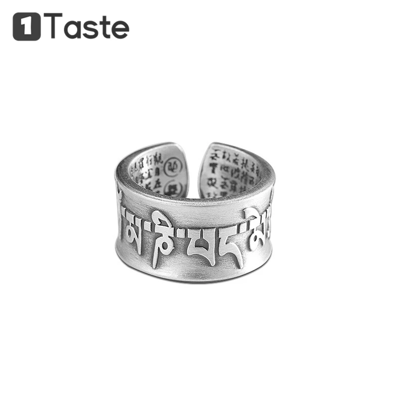 ONE TASTE 999 Sterling Thai Silver Men's Ring Buddhism Six-syllable Mantra Heart Sutra Open Rings Fine Jewelry Trendy Religious
ONE TASTE 999 Sterling Thai Silver Men's Ring Buddhism Six-syllable Mantra Heart Sutra Open Rings Fine Jewelry Trendy Religious
