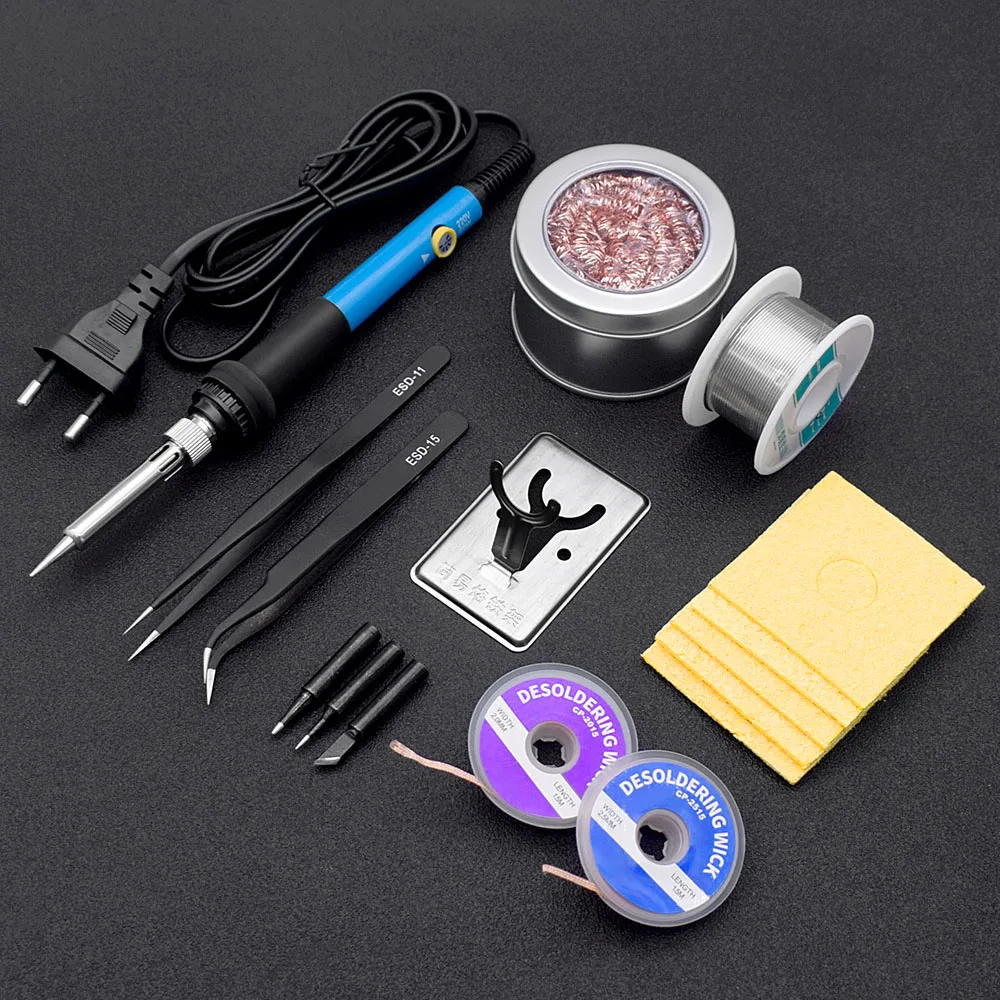 1 Set 60W Electric Soldering Iron Kit Handle 110V/220V Welding Solder Station Rework Heat Tip Repair Tool Adjustable Temperature
1 Set 60W Electric Soldering Iron Kit Handle 110V/220V Welding Solder Station Rework Heat Tip Repair Tool Adjustable Temperature
