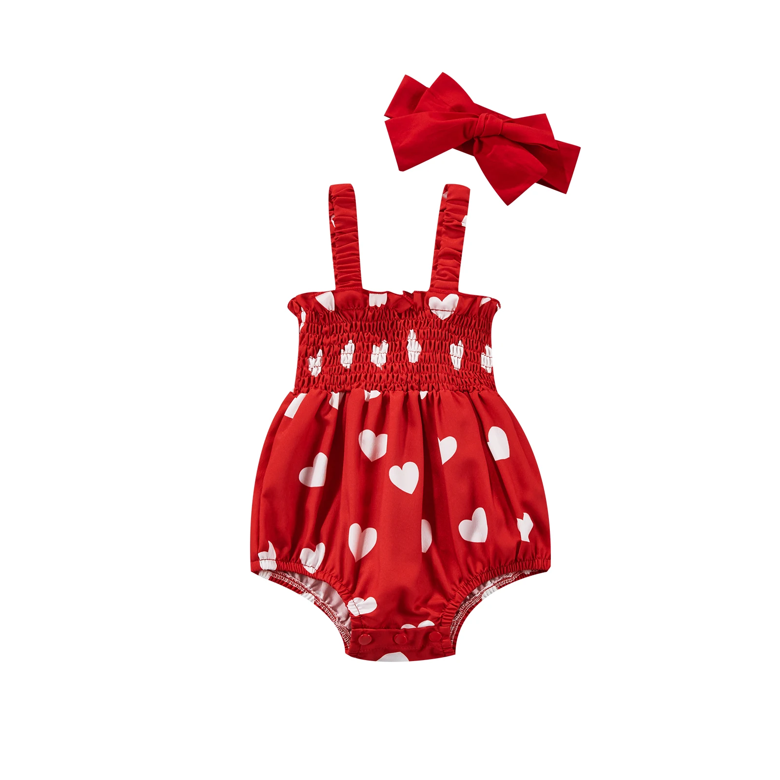 Baby Girls Clothing Bodysuit Outfit Summer Toddlers Sweet Style Heart Printing Sleeveless Suspender Jumpsuit Bow Headwear Set
Baby Girls Clothing Bodysuit Outfit Summer Toddlers Sweet Style Heart Printing Sleeveless Suspender Jumpsuit Bow Headwear Set