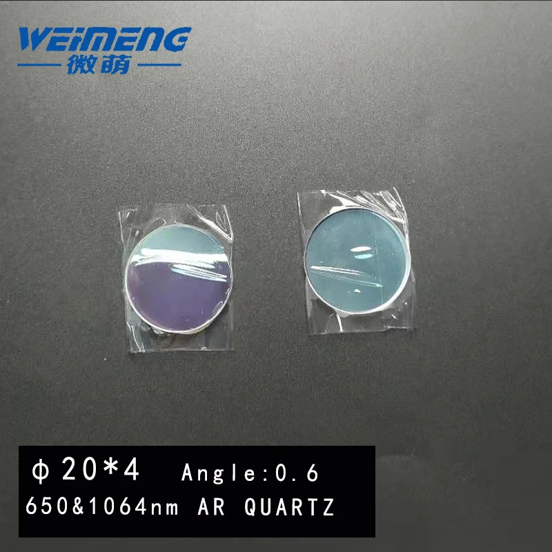 Weimeng φ 20*4 мм клиновидная зеркальная Лазерная линза клиновидный угол 0 6 650 & 1064nm AR