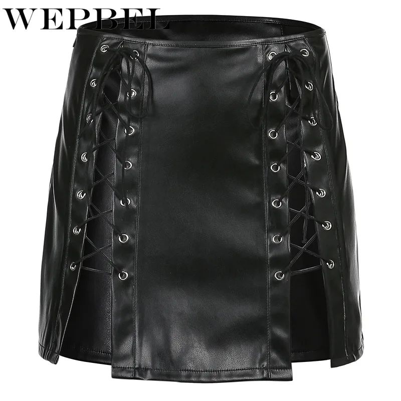 WEPBEL Two Piece Set Women Spring Summer Sexy PU Leather Bandage Hollow Out Vest Crop Top + Bodycon Skirt Set
WEPBEL Two Piece Set Women Spring Summer Sexy PU Leather Bandage Hollow Out Vest Crop Top + Bodycon Skirt Set