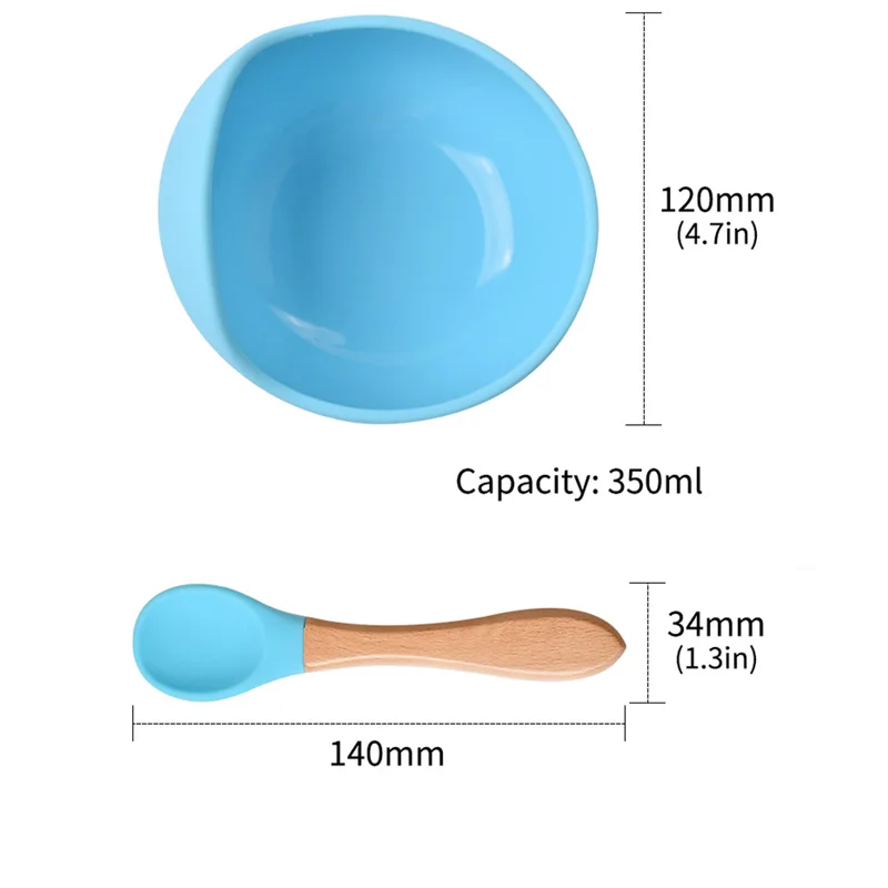 Baby Silicone Suction Bowl Children Waterproof FeedingTableware Spoon Baby Bowl Set Plates for Kids Food Supplement Training
Baby Silicone Suction Bowl Children Waterproof FeedingTableware Spoon Baby Bowl Set Plates for Kids Food Supplement Training