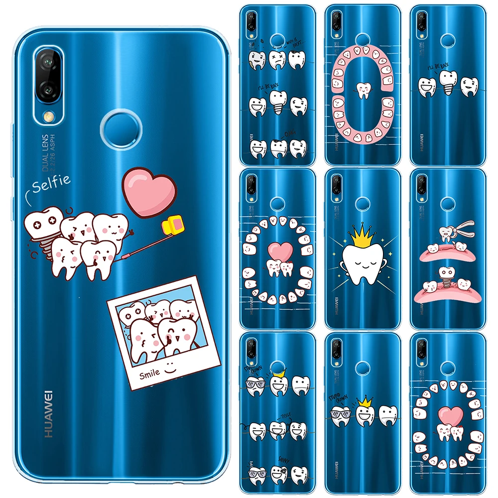 Чехол стоматологический с коронозубными зубами для Huawei P8 P9 P10 P20 Lite P30 Pro