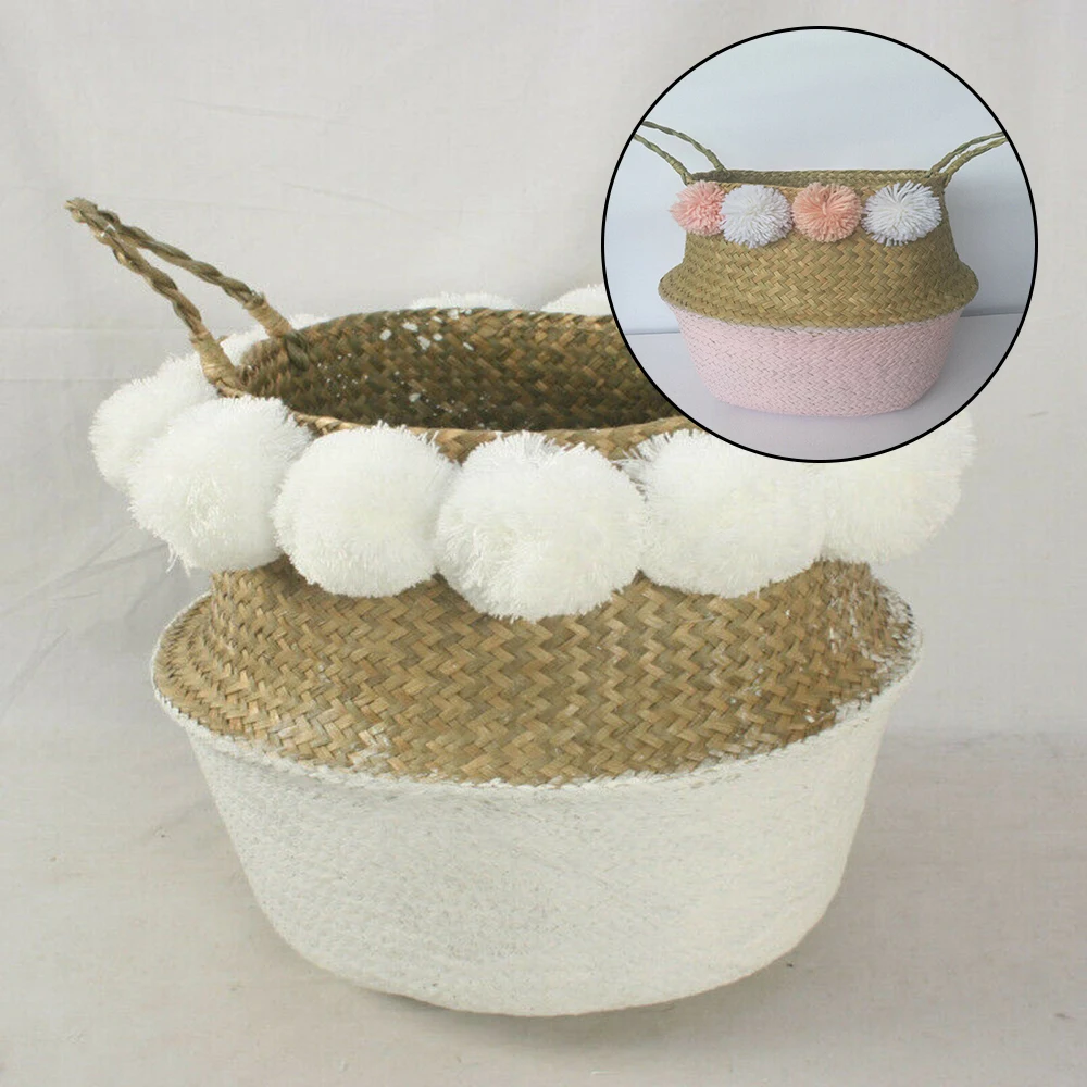 Seagrass Basket Flower Plants Pots With Pom Pom Trim Storage Home Decor 36*31cm Hanging Flower Pot Laundry Hamper Storage Basket
Seagrass Basket Flower Plants Pots With Pom Pom Trim Storage Home Decor 36*31cm Hanging Flower Pot Laundry Hamper Storage Basket
