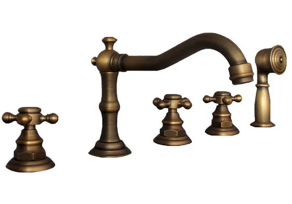 Vintage Retro Antique Brass Five Hole Deck Mount Bathroom Tub Faucet Set with Handheld Shower Spray Head Mixer Tap Dtf037
Vintage Retro Antique Brass Five Hole Deck Mount Bathroom Tub Faucet Set with Handheld Shower Spray Head Mixer Tap Dtf037
