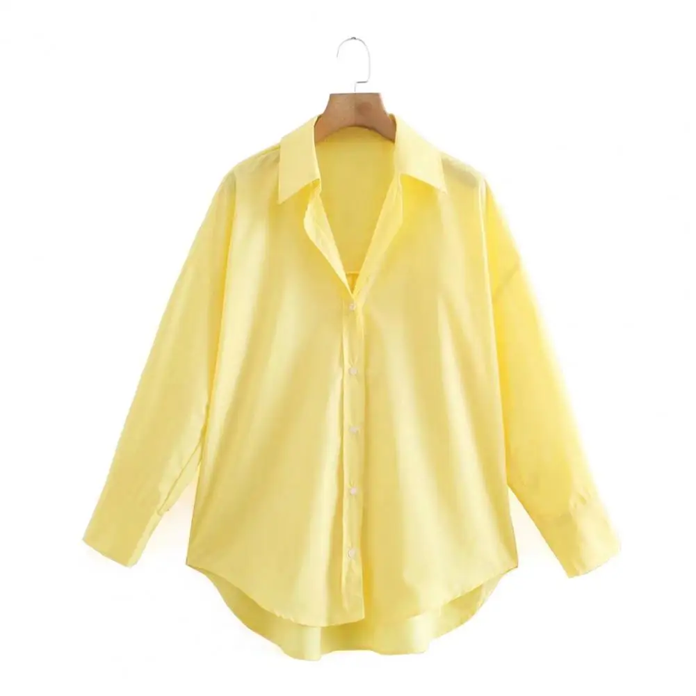 2021 Single Breasted Women Shirt Turn-down Collar Spring Autumn Long Sleeve Candy Color Loose Blouse Ladies Clothing for Travel
2021 Single Breasted Women Shirt Turn-down Collar Spring Autumn Long Sleeve Candy Color Loose Blouse Ladies Clothing for Travel