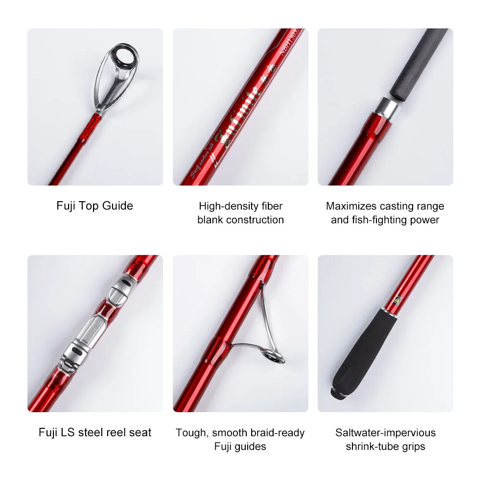 Noeby New 2021 Surf Rockfishing Spinning Rod 397BX 428BX 100-260g 3 Sections Carbon Rod Surfcasting for Sea Fishing Rod Tackle
Noeby New 2021 Surf Rockfishing Spinning Rod 397BX 428BX 100-260g 3 Sections Carbon Rod Surfcasting for Sea Fishing Rod Tackle