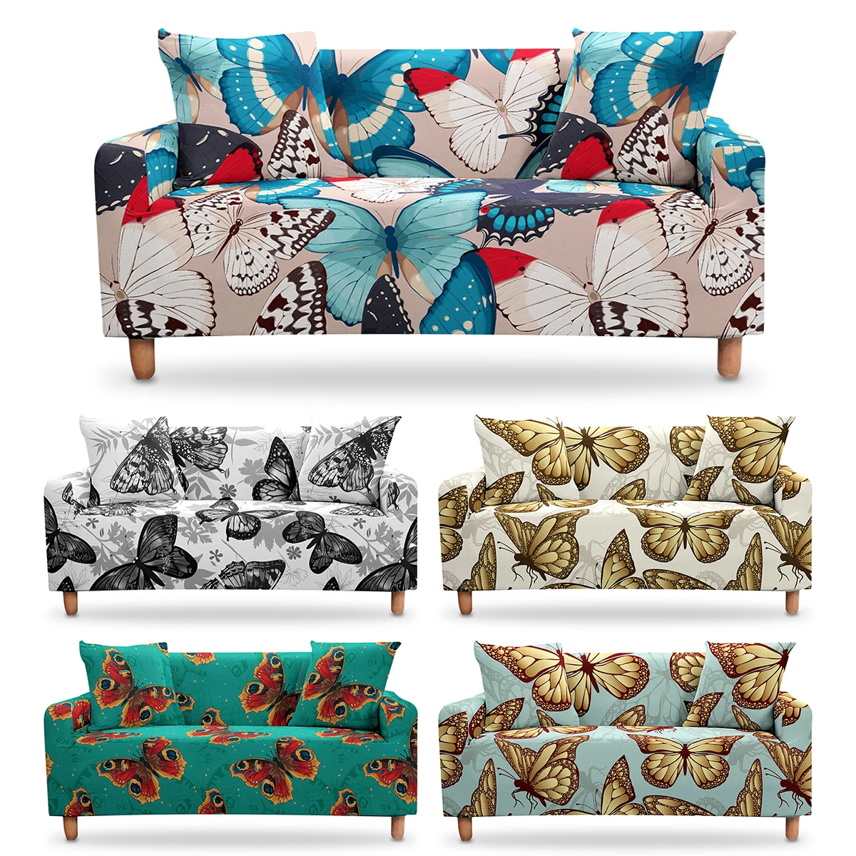 Butterfly Stretch Sofa Cover Elastic All-inclusive Couch Case For Different Shape Sofa Butterfly Print Chair L-Style Sofa Case
Butterfly Stretch Sofa Cover Elastic All-inclusive Couch Case For Different Shape Sofa Butterfly Print Chair L-Style Sofa Case