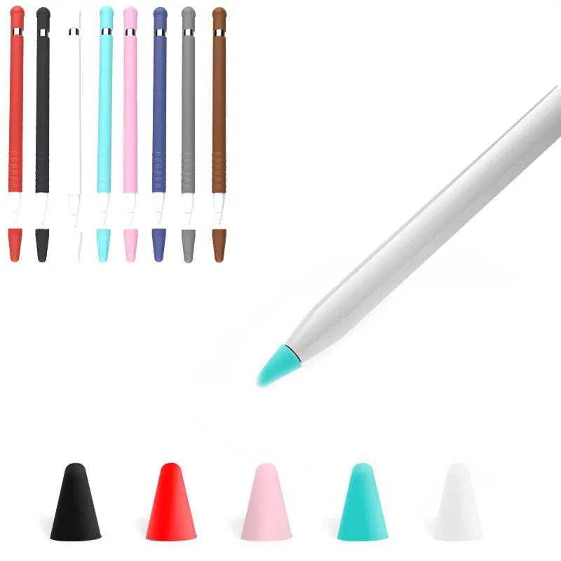 Цветной мягкий силиконовый сменный наконечник чехол для Apple Pencil 1-й 2-й стилус