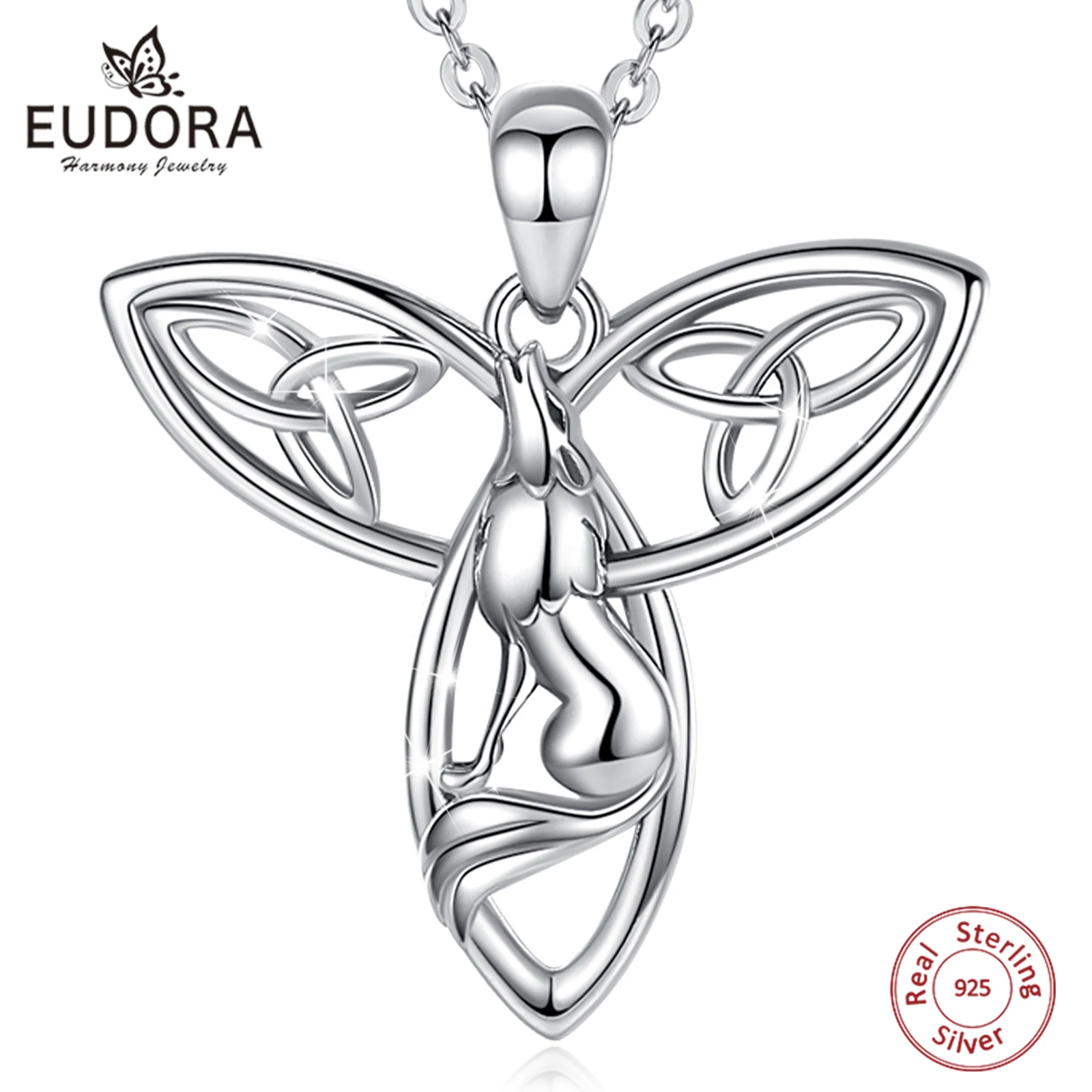 Eudora Real 925 Sterling Celtic Knot Pendant Necklace Wolf element Fashion Boutique Jewelry Birthday gift for Men cyd678
Eudora Real 925 Sterling Celtic Knot Pendant Necklace Wolf element Fashion Boutique Jewelry Birthday gift for Men cyd678