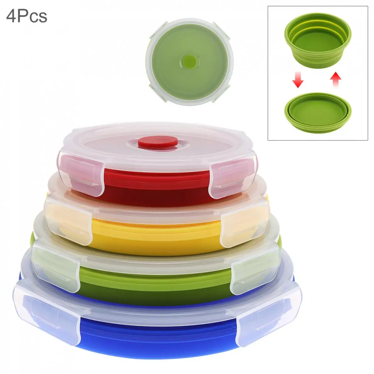 Portable Circular Silicone Scalable Folding Lunchbox Bento Box with Sealing Plug for - 40 Centigrade ~ 240 Centigrade
Portable Circular Silicone Scalable Folding Lunchbox Bento Box with Sealing Plug for - 40 Centigrade ~ 240 Centigrade