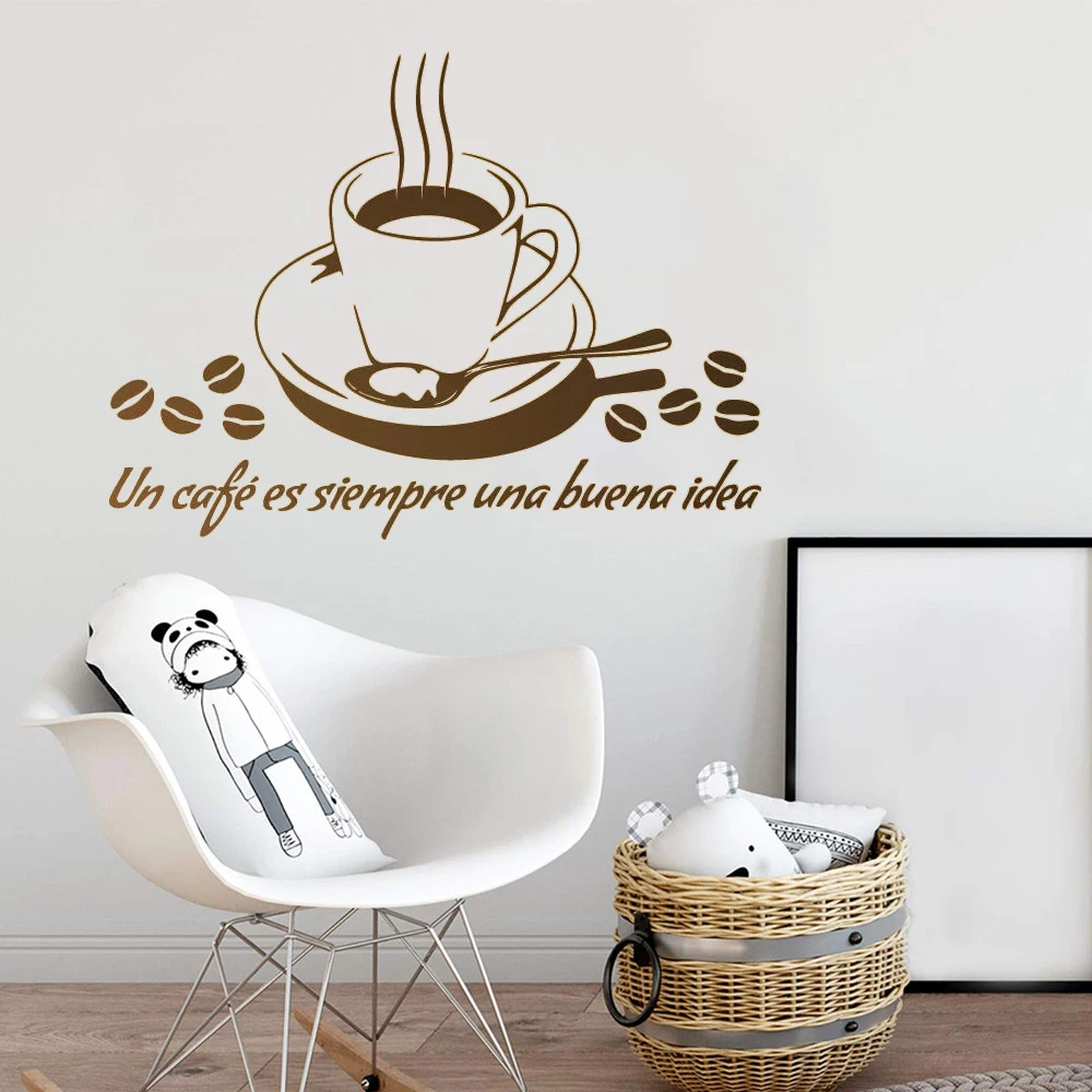 Spanish Quotes Un Cafe Es Siempre Una Buena Idea Wall Decal Vinyl Cut Sticker For Coffee Shop Bar Muraux DIY
Spanish Quotes Un Cafe Es Siempre Una Buena Idea Wall Decal Vinyl Cut Sticker For Coffee Shop Bar Muraux DIY