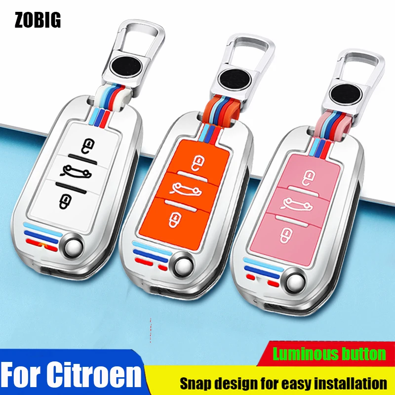 

ZOBIG for Citroen DS3 DS4 DS5 DS6 5LS C-Quatre C-Triomphe C-Elysee C3-XR C4 C4L C5 C6 Zinc alloy Keycase Car Key Case Fob Cover