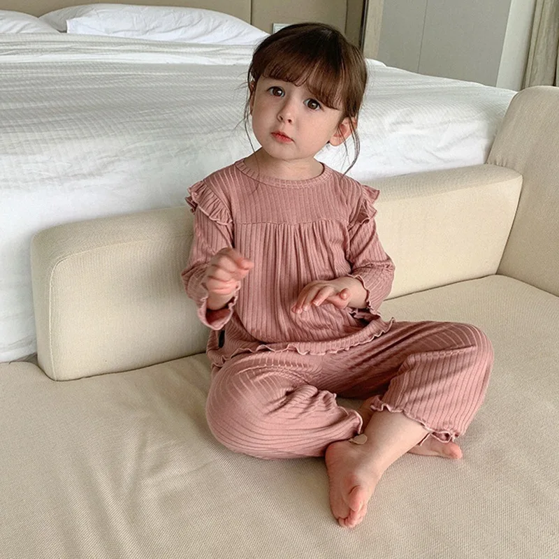 Children's Pajamas Solid Loose Home Sleepwear For Baby Girls Full Sleeve Pijamas Air-conditioning Clothes Spring Autumn Suits
Children's Pajamas Solid Loose Home Sleepwear For Baby Girls Full Sleeve Pijamas Air-conditioning Clothes Spring Autumn Suits