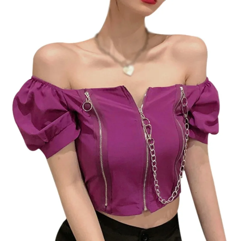 Женская футболка с квадратным вырезом, на молнии, с открытым пупком, летний пуловер, обтягивающая с короткими рукавами
Женская футболка с квадратным вырезом, на молнии, с открытым пупком, летний пуловер, обтягивающая с короткими рукавами