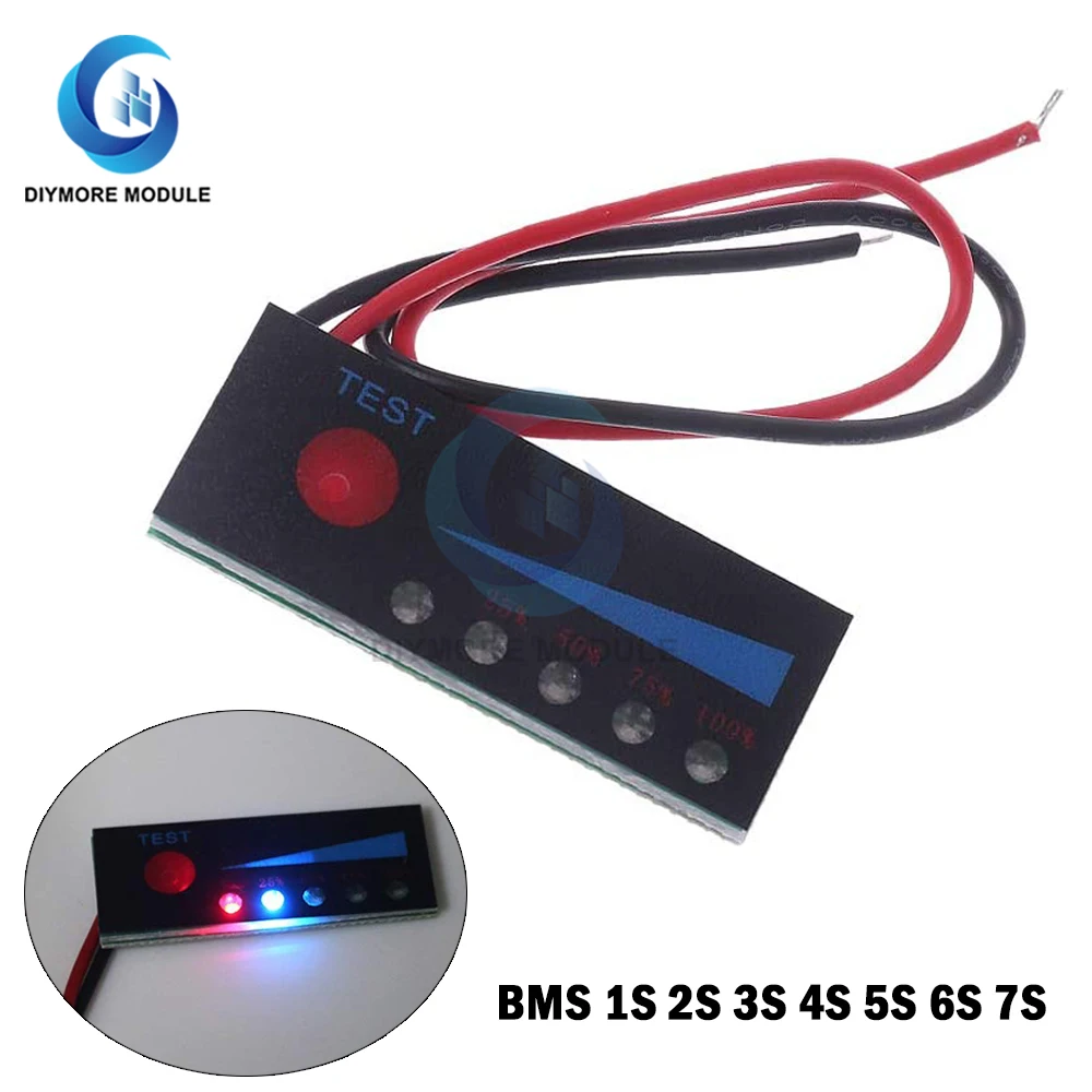 BMS 1S 2S 3S 4S 5S 6S 7S Lithium Battery Capacity Indicator LED Light Display Battery Tester Charging Accessary
BMS 1S 2S 3S 4S 5S 6S 7S Lithium Battery Capacity Indicator LED Light Display Battery Tester Charging Accessary