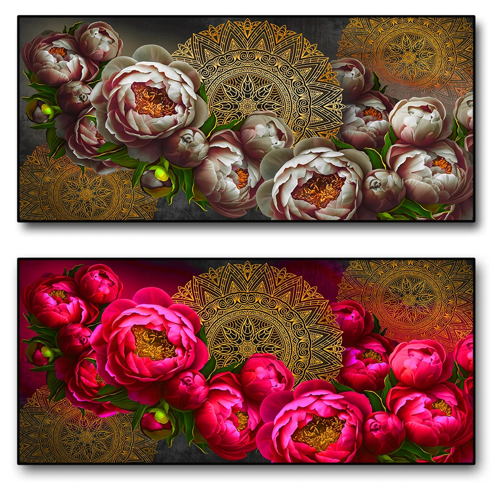 Vintage Pattern Art Canvas Painting Golden Mandala And Red Rose Flower Coexisting Wall Art Poster As A Living Room Decoration
Vintage Pattern Art Canvas Painting Golden Mandala And Red Rose Flower Coexisting Wall Art Poster As A Living Room Decoration