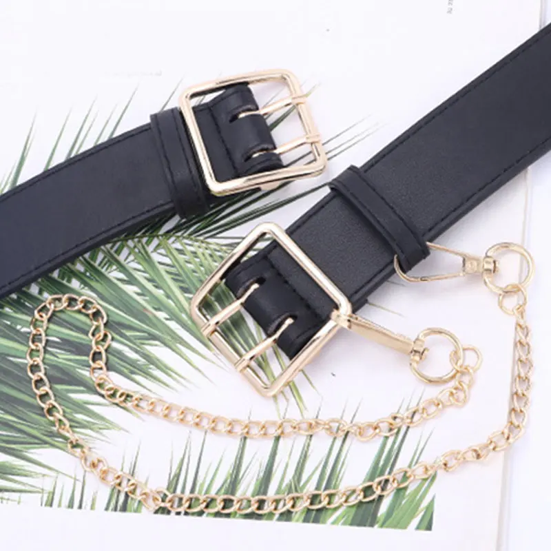 Unisex Double Grommet Hole Belts Punk Style Waistband Adjustable Alloy Pin Buckle Belt Rock Black White Wide Waist With Chain
Unisex Double Grommet Hole Belts Punk Style Waistband Adjustable Alloy Pin Buckle Belt Rock Black White Wide Waist With Chain