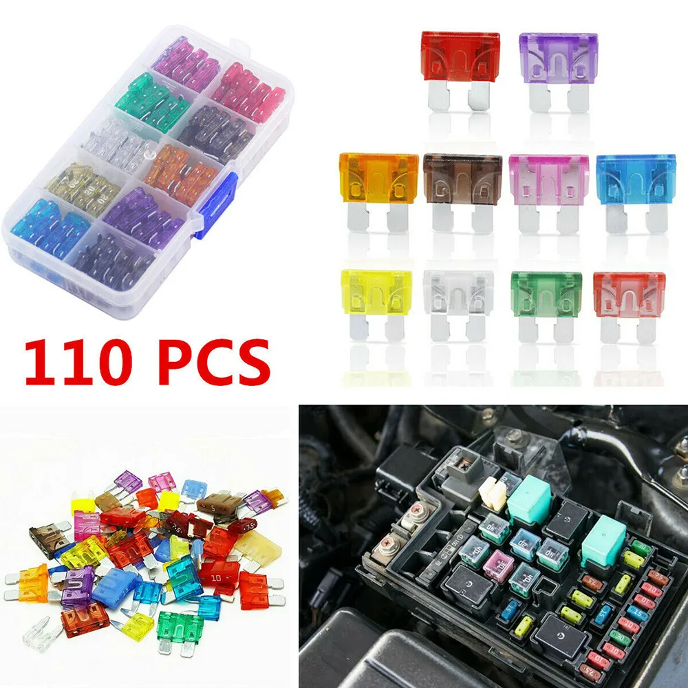 110 Pcs Blade Fuse 2-35 AMP Insurance Mixed Assortment Fuse Small Standard Size Auto Truck Automotive Fuse
110 Pcs Blade Fuse 2-35 AMP Insurance Mixed Assortment Fuse Small Standard Size Auto Truck Automotive Fuse