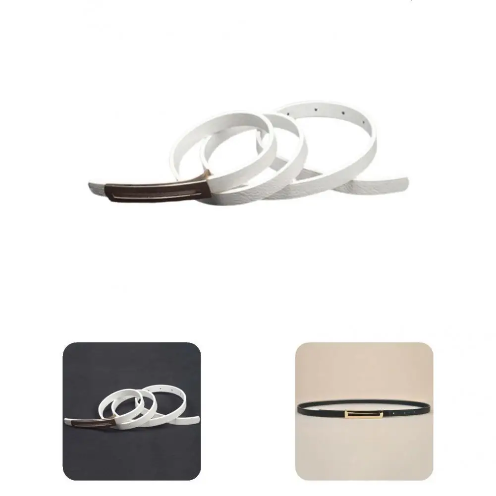 Exquisite Workmanship Lightweight Multi Holes Faux Leather Metal Closure Skinny Waist Belt Elegant Belt for Dress
Exquisite Workmanship Lightweight Multi Holes Faux Leather Metal Closure Skinny Waist Belt Elegant Belt for Dress
