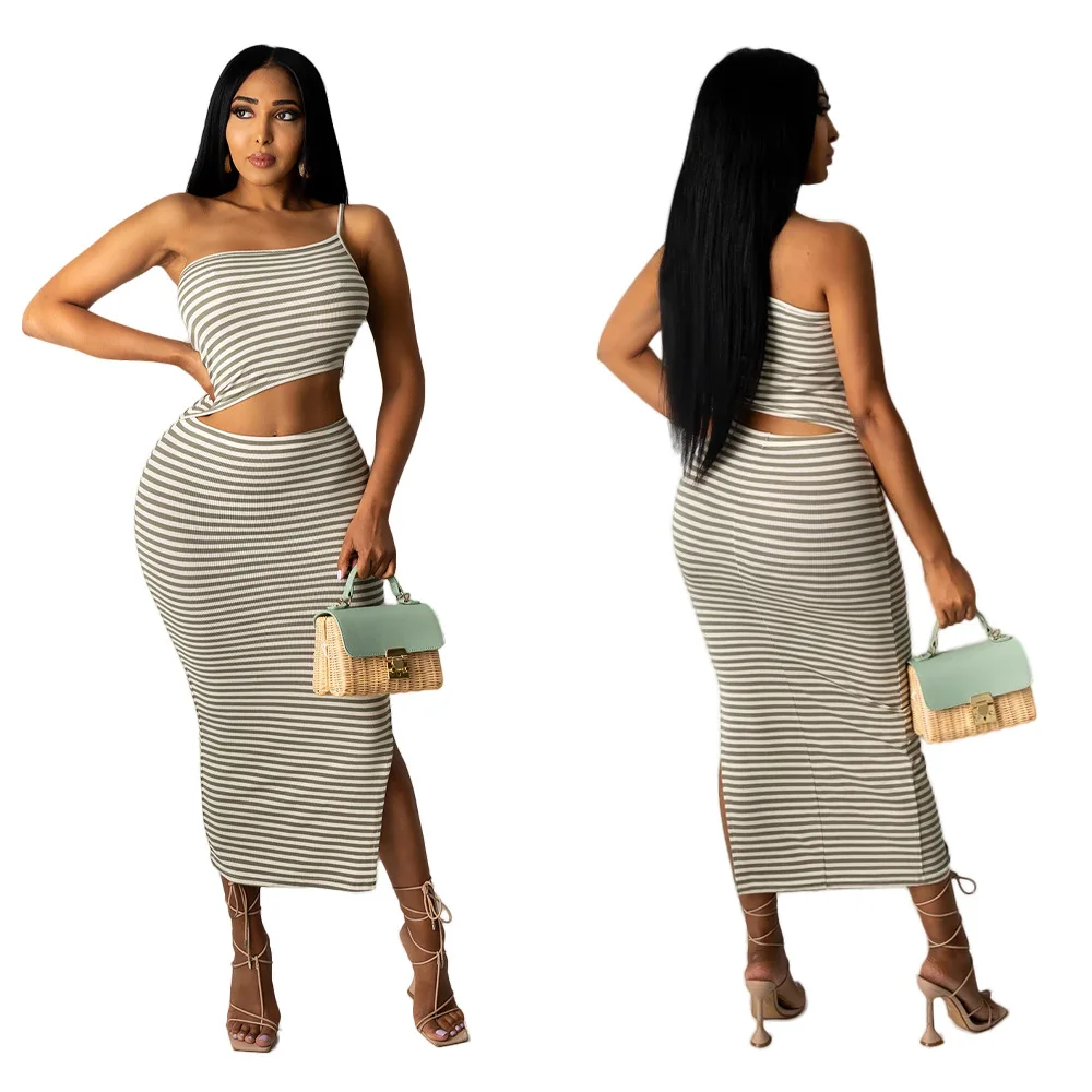 Stripe Print Sexy Spaghetti Strap One Shoulder Irregular Plit Slim Maxi Dresses for Women 2021 Outfits Summer Clothes
Stripe Print Sexy Spaghetti Strap One Shoulder Irregular Plit Slim Maxi Dresses for Women 2021 Outfits Summer Clothes