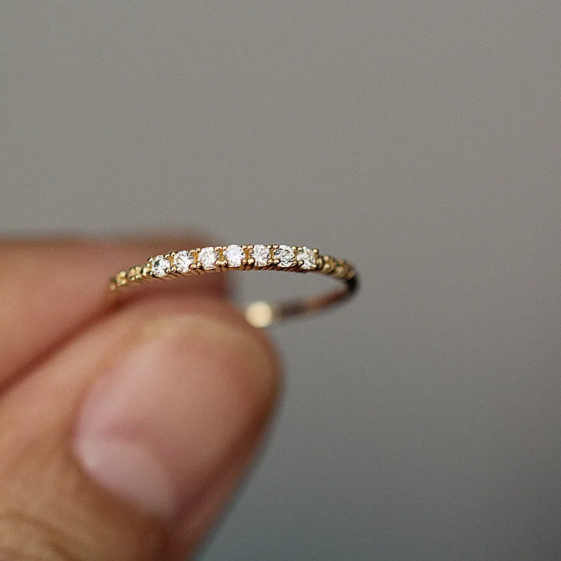 UBESTNICE Real 14K Rose Gold Prong Setting Zircon Drill Row Stack Trendy Simple Thin Rings Fine Jewelry For Women All-match
UBESTNICE Real 14K Rose Gold Prong Setting Zircon Drill Row Stack Trendy Simple Thin Rings Fine Jewelry For Women All-match